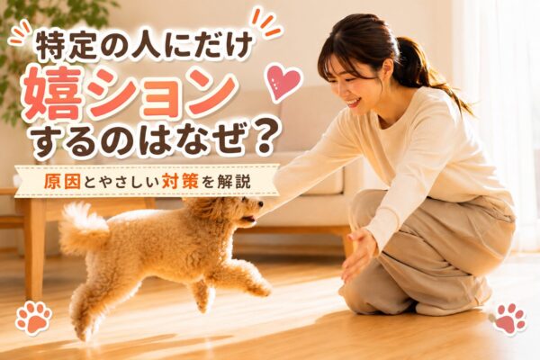 特定の人に会って嬉しそうに興奮する犬