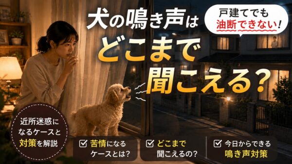 戸建て住宅で犬の鳴き声が近所に聞こえていないか不安そうにする女性
