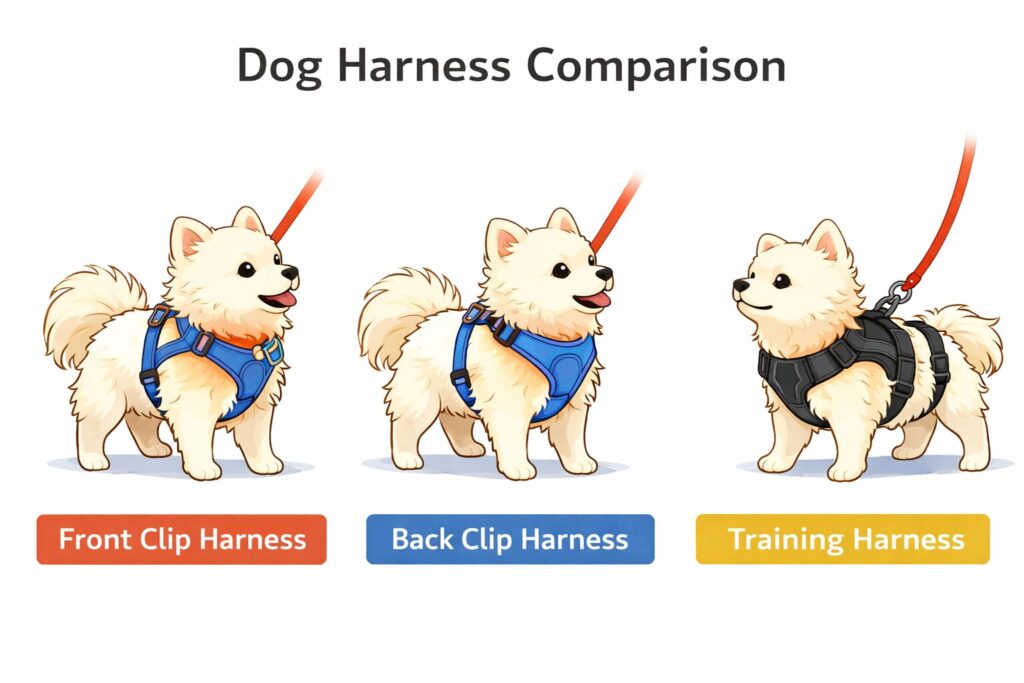 フロントリードタイプとバックリードタイプの犬用ハーネス比較