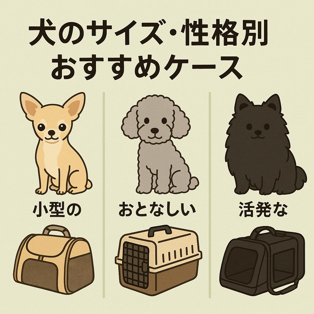 サイズ×性格で選ぶキャリー早見表|チワワ・シルバートイプードル・黒ポメのパネル