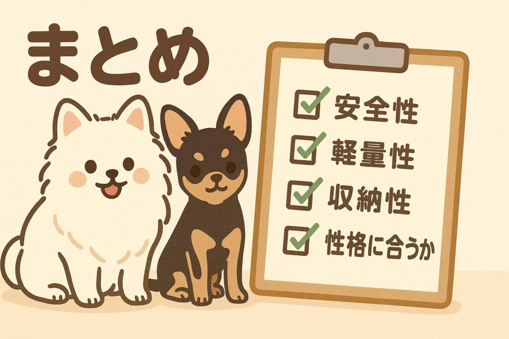 犬のキャリーバッグ選びまとめチェックリスト|白ポメとチワワがポイントを確認