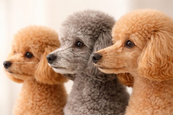 トイプードルのマズルの見分け方｜横顔で短い・標準・長いを比較した実写写真