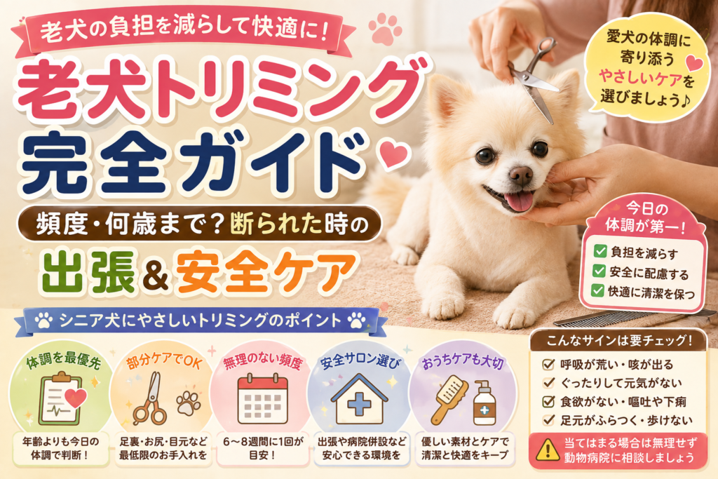 老犬の負担を減らすトリミングと出張・安全ケアの完全ガイド