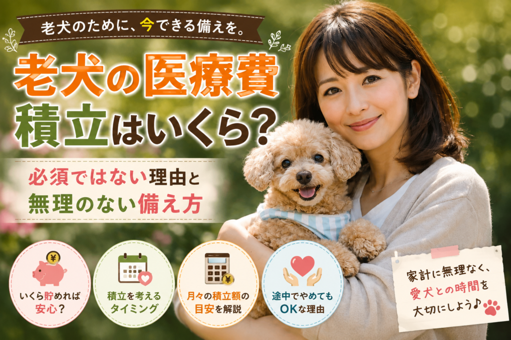 老犬の医療費積立と無理のない備え方を紹介するアイキャッチ画像