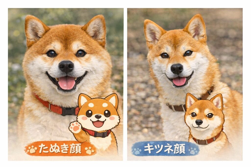 丸い「たぬき顔」とシャープな「キツネ顔」の違い