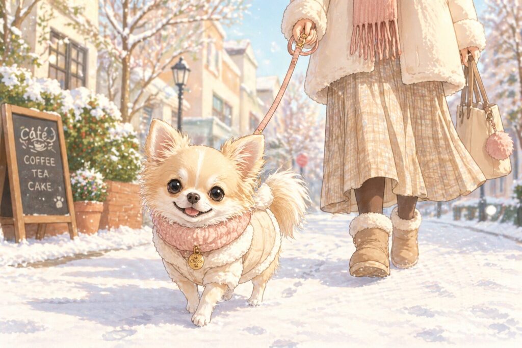 チワワ 冬 散歩 服 防寒対策 小型犬