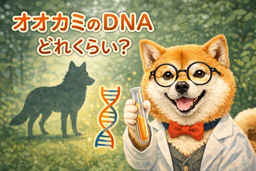 柴犬と情報記事を組み合わせた誤解を表すイラスト