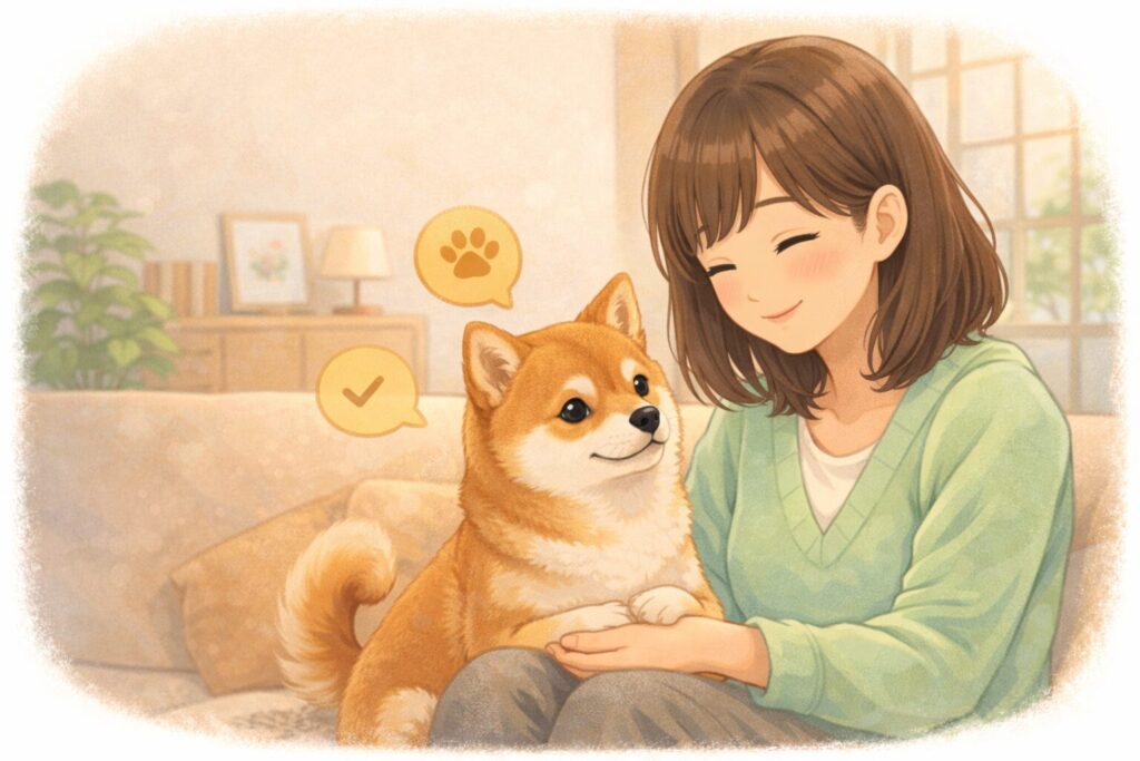 柴犬を初めて飼う初心者向けに、安心して学べる内容をイメージしたイラスト