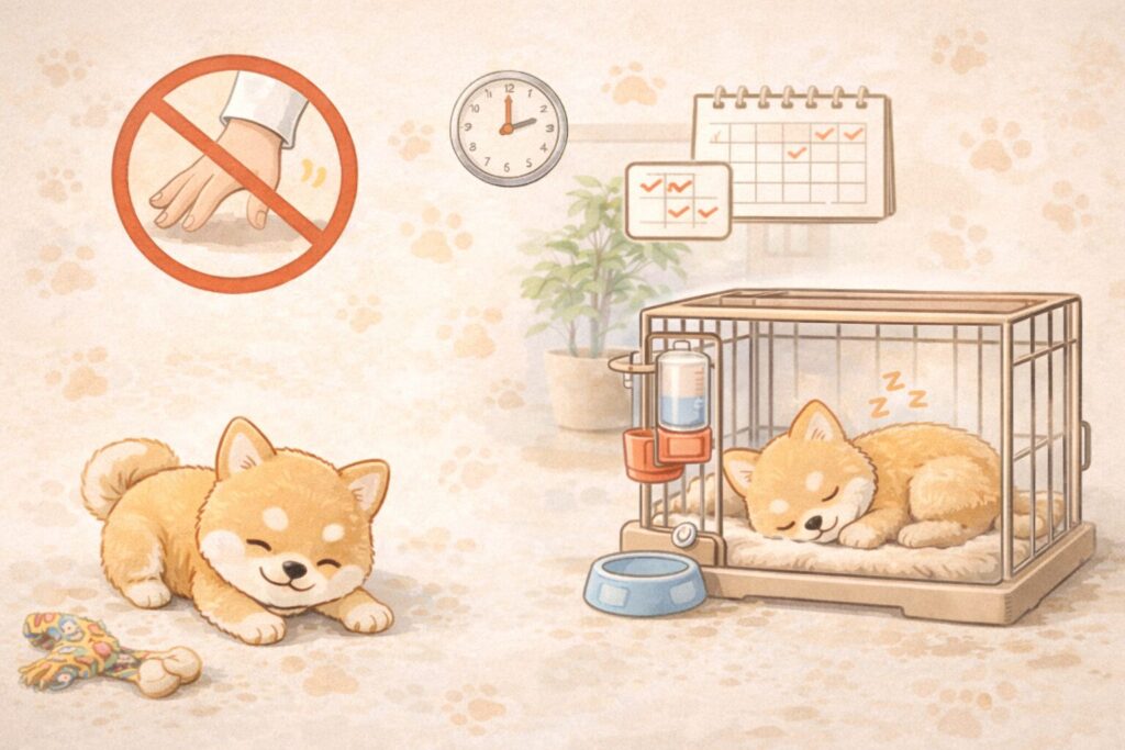 犬を迎えて最初の1週間に大切な考え方を示したイラスト