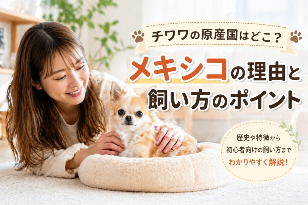 チワワの原産国や飼い方を初心者向けに解説するイメージ