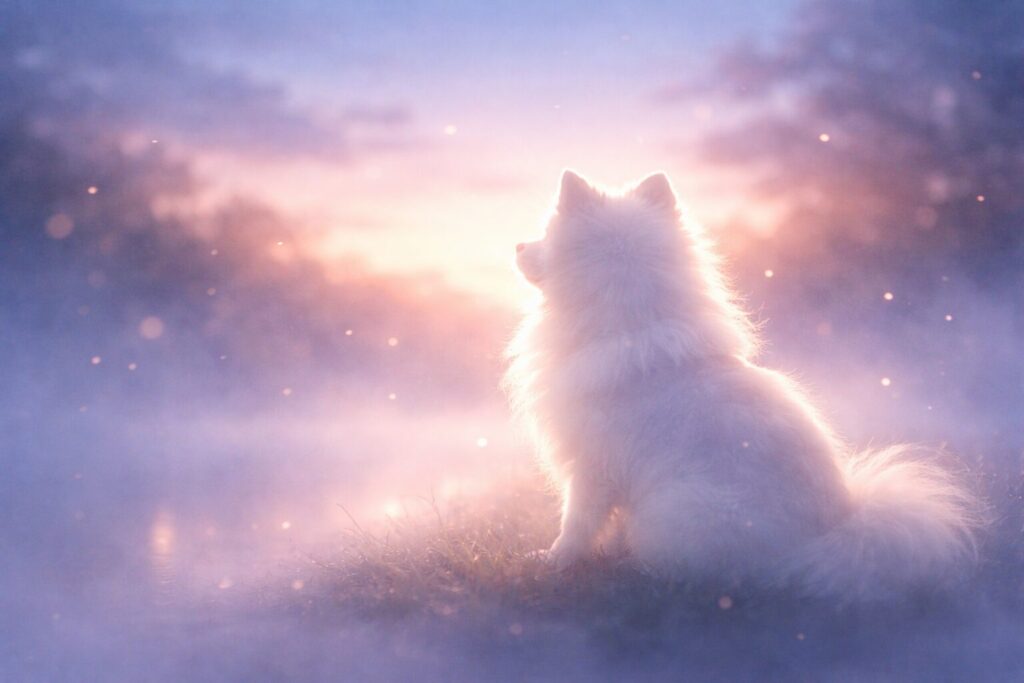 亡くなった犬を思い出すような、やさしい光のイメージ