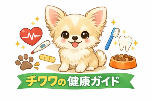 チワワの健康管理ポイントをやさしく伝える初心者向けイラスト