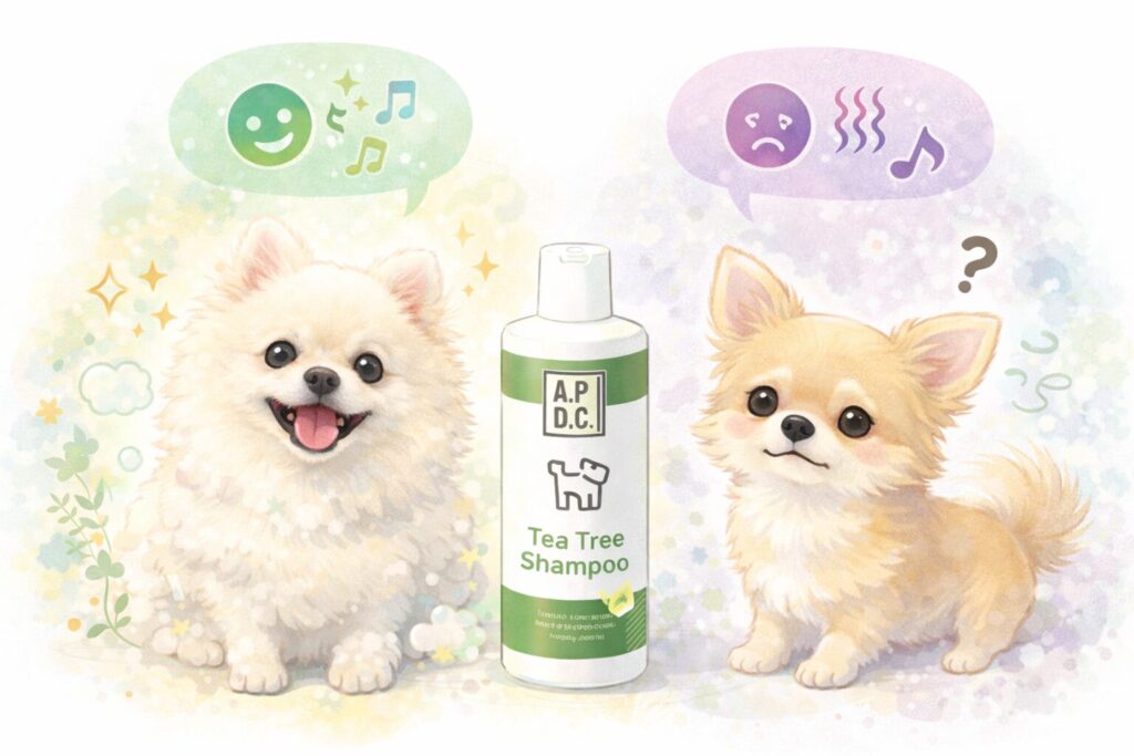 A.P.D.C.が合う犬と合わない犬を表現した口コミイメージイラスト