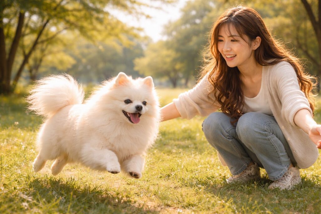 犬と遊ぶ・散歩する夢のイメージ(やさしい日常)