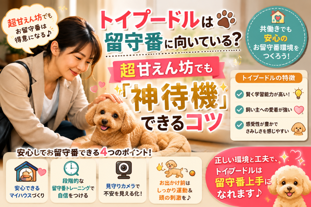 超甘えん坊なトイプードルが安心して留守番するための環境づくりとトレーニングのポイント