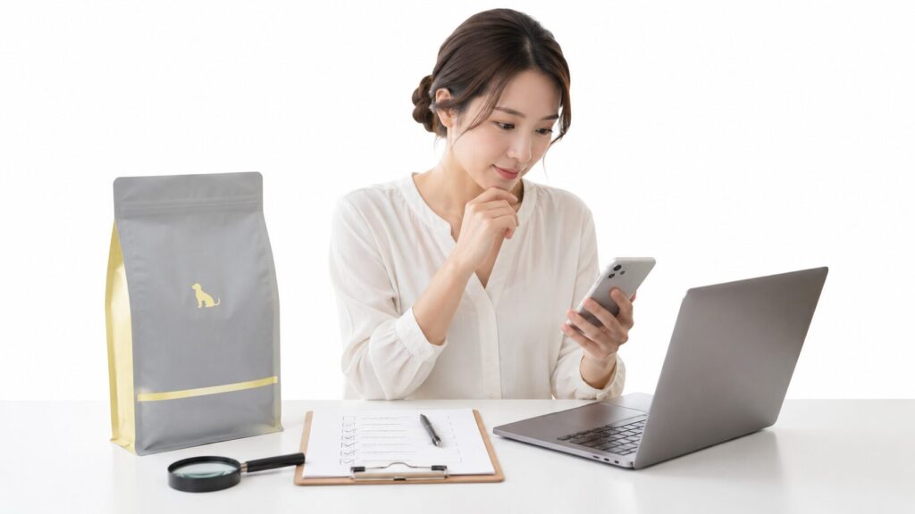 モグワンの半額キャンペーンや初回割引の条件を確認しているイメージ
