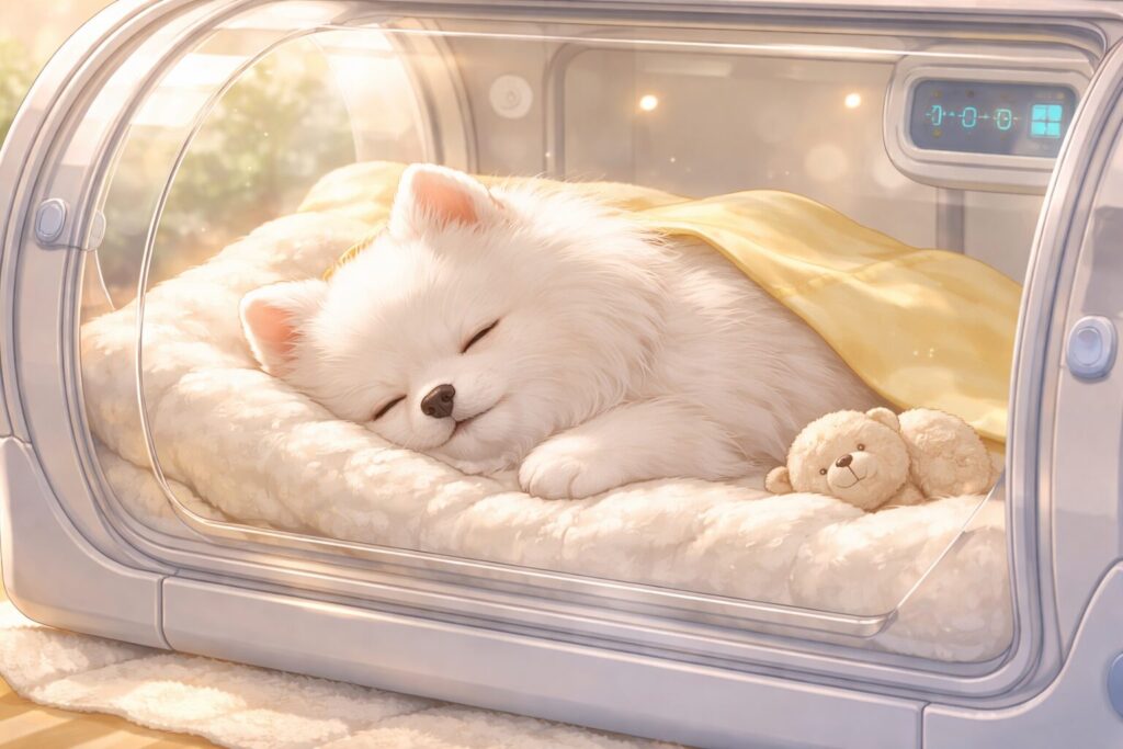 犬が安心して過ごしている様子