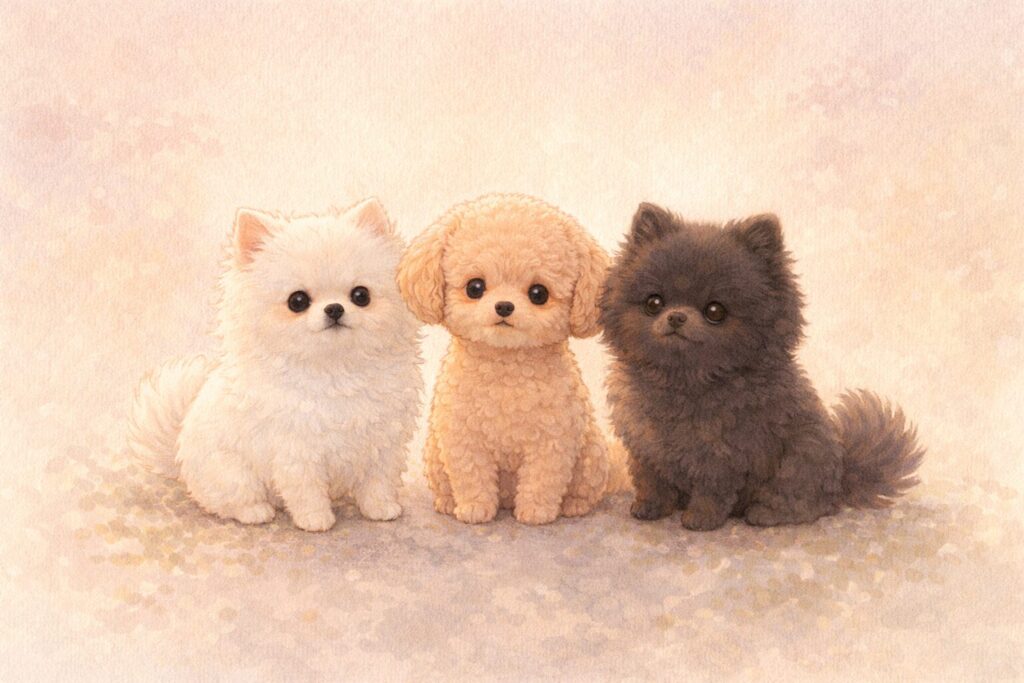 白・茶色・黒の迷子の犬の夢の色別イメージ