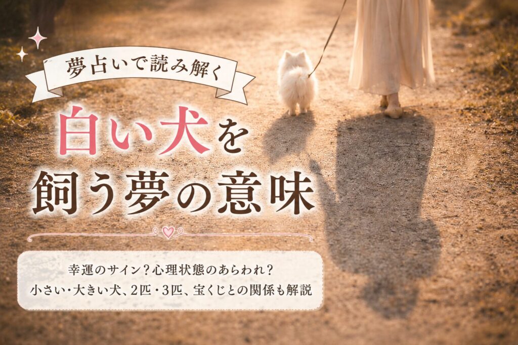 白い犬を散歩する夢のイメージ