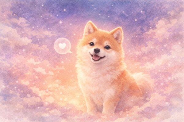 犬が喋る夢のイメージイラスト(やさしく話す犬)