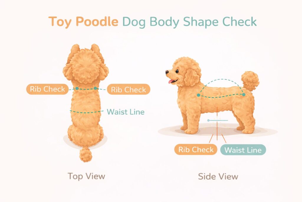 トイプードルの適正体型を確認するBCSチェック画像