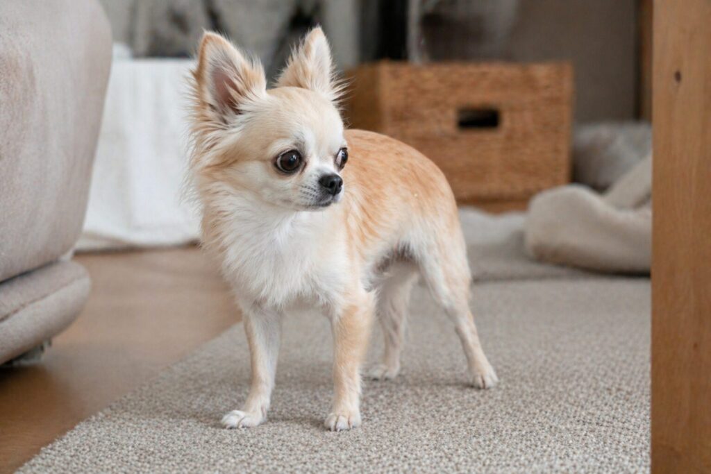 周囲を警戒しているチワワの様子