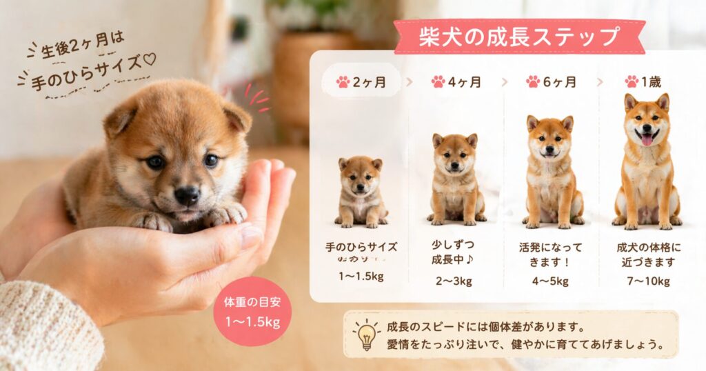 柴犬2ヶ月の大きさとサイズ感