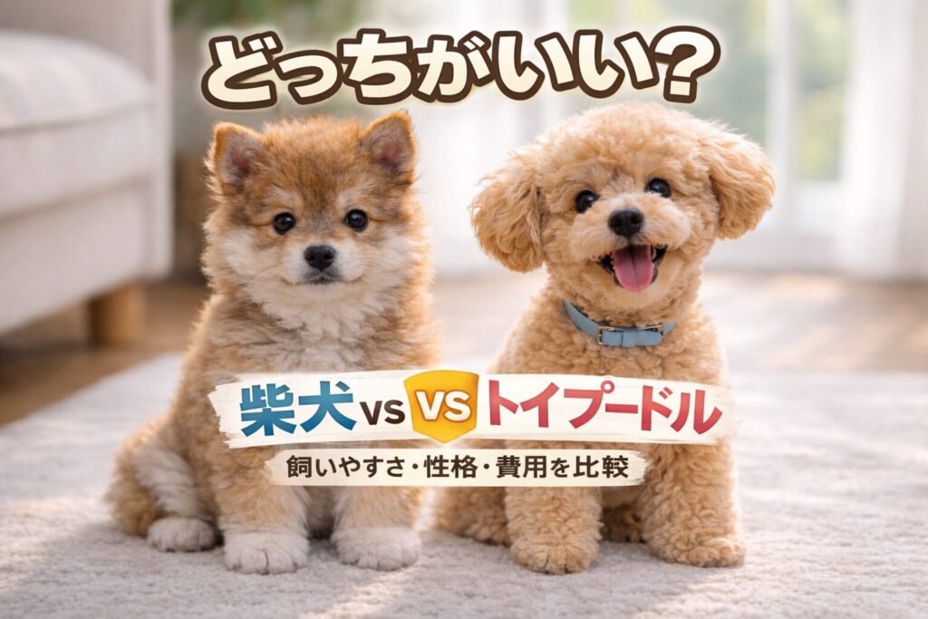柴犬とトイプードルの比較イメージ