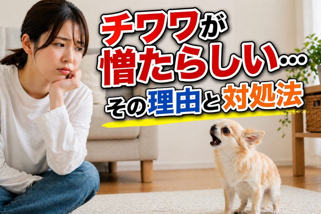 チワワが吠えて困っている飼い主の様子