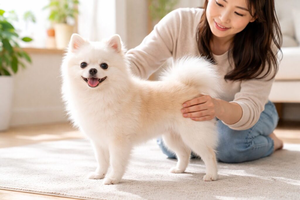 ポメラニアン6ヶ月の子犬の様子と成長のイメージ