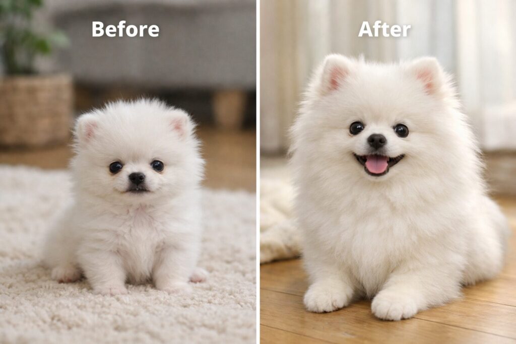 ポメラニアン 成長 2ヶ月 4ヶ月 6ヶ月 変化