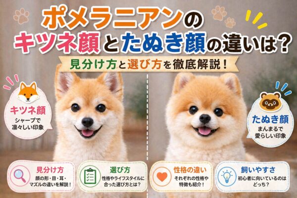 ポメラニアンのキツネ顔とたぬき顔の違いを比較