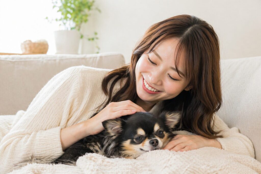 チワワ 落ち着く 飼い主 なでる 信頼関係