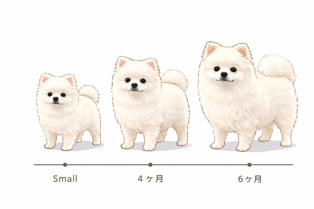 ポメラニアン 4ヶ月 体重 目安 小さい 普通 大きい 比較