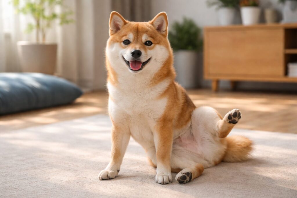 片足を浮かせて座る柴犬 注意が必要なサイン