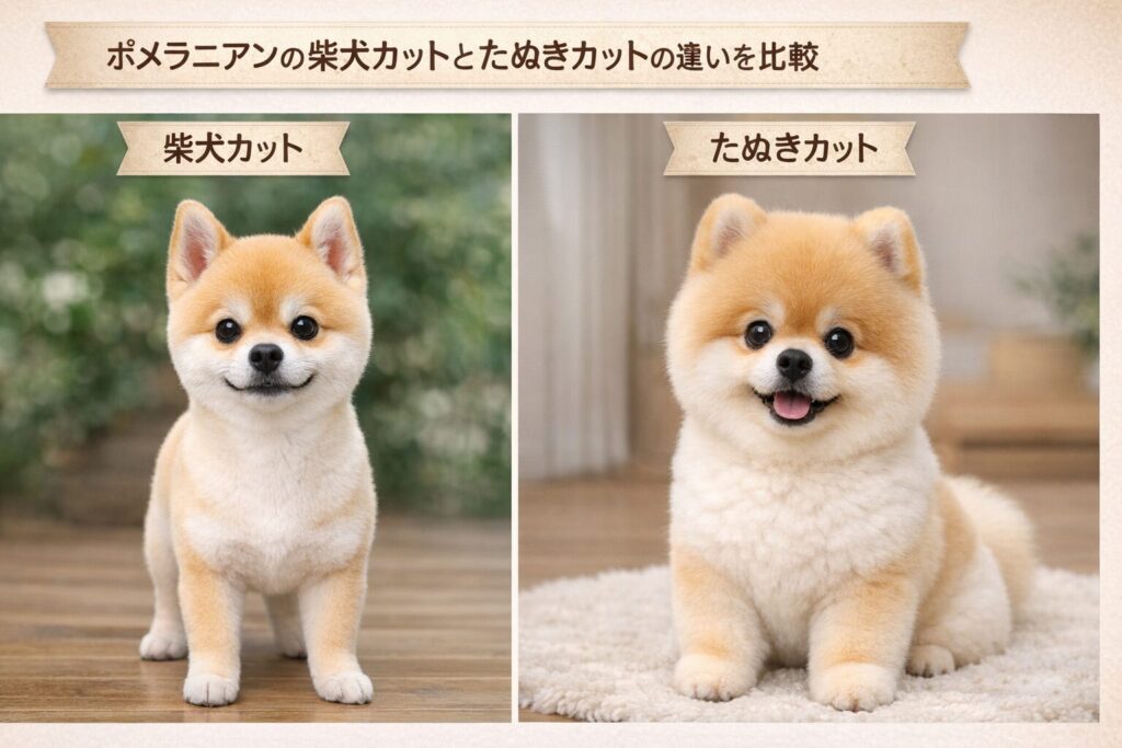 ポメラニアンのカットスタイルによる見た目の違い