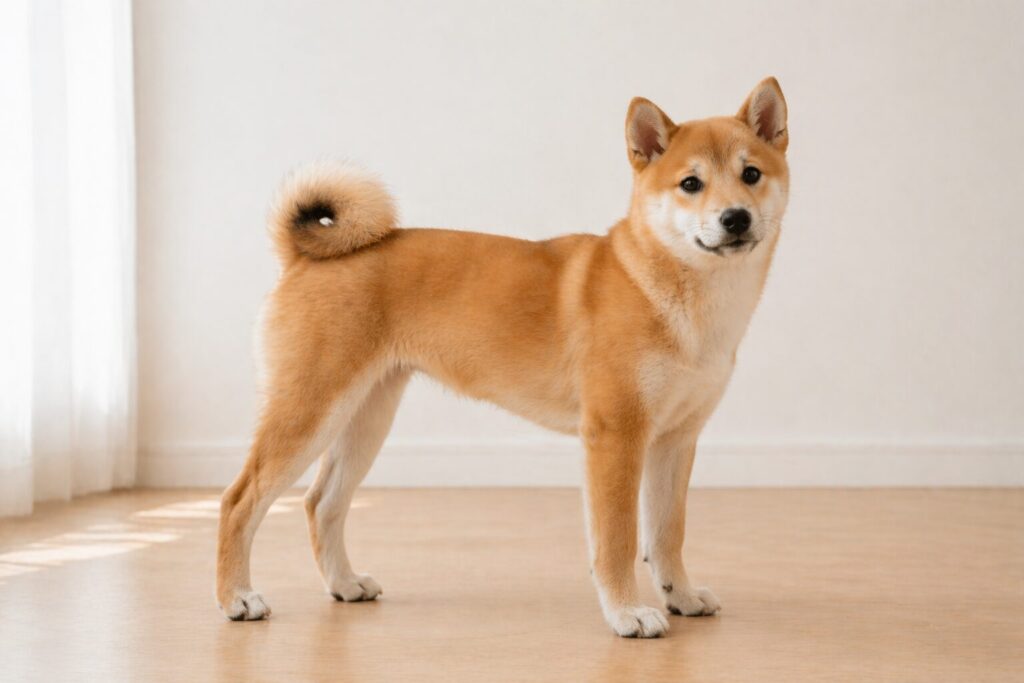 柴犬5ヶ月の体格と体型がわかる全身写真