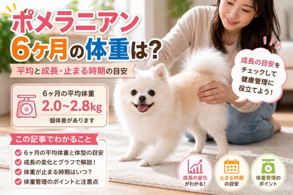 ポメラニアン6ヶ月の子犬の様子と成長のイメージ