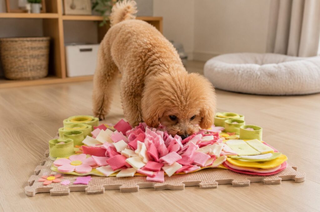 100均グッズで作った犬用ノーズワークマット