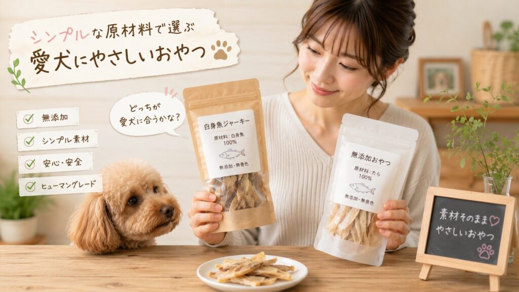 手作りの犬用おやつを準備している様子