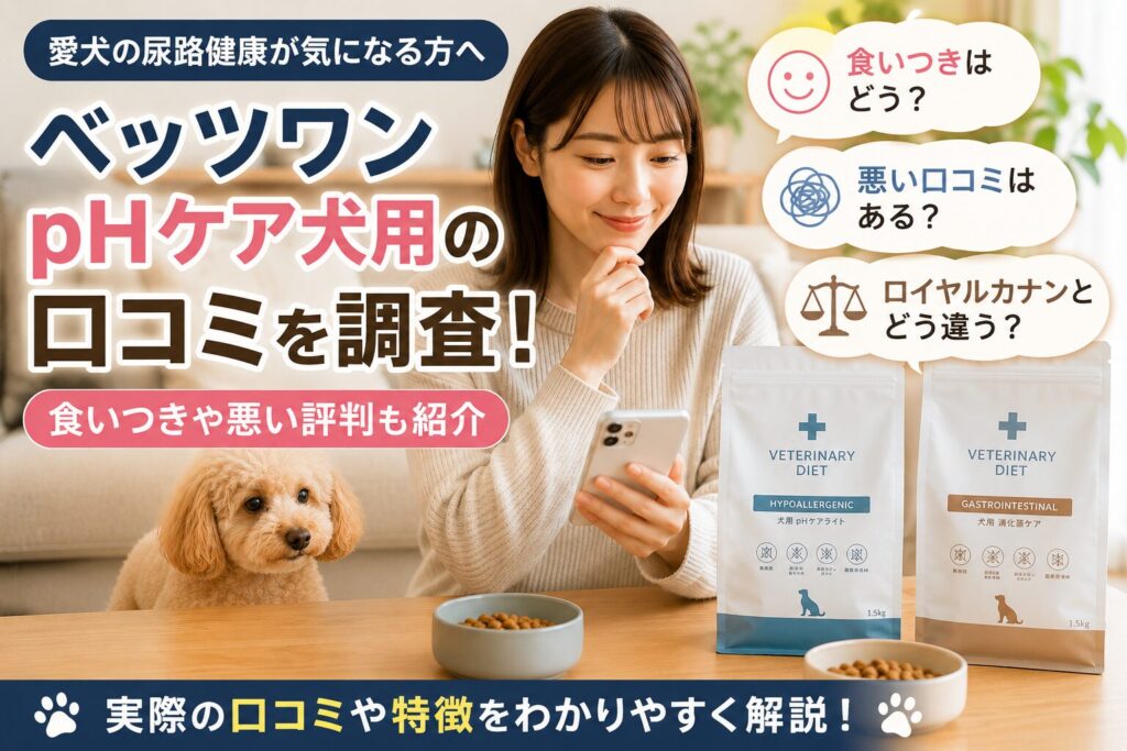 ベッツワンpHケア犬用の口コミや評判を調べる飼い主と犬