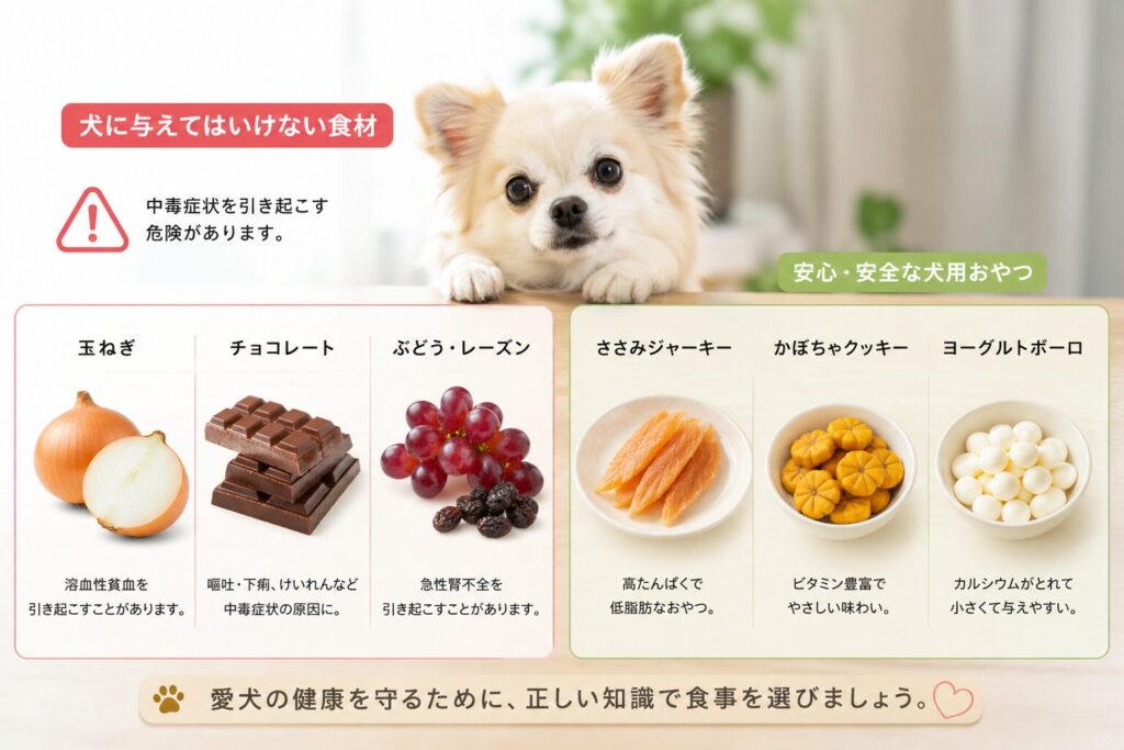 玉ねぎやチョコなど犬に注意が必要な食材