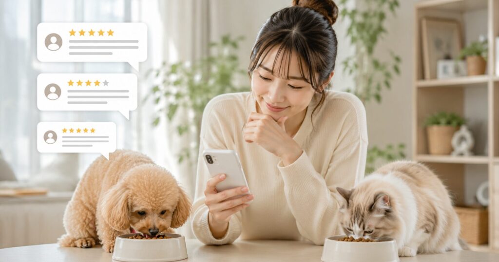 ペットフードの価格を比較する飼い主