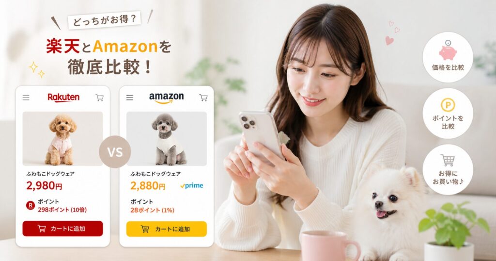 スマートフォンで犬用ビオフェルミンの価格や販売店を比較している画面