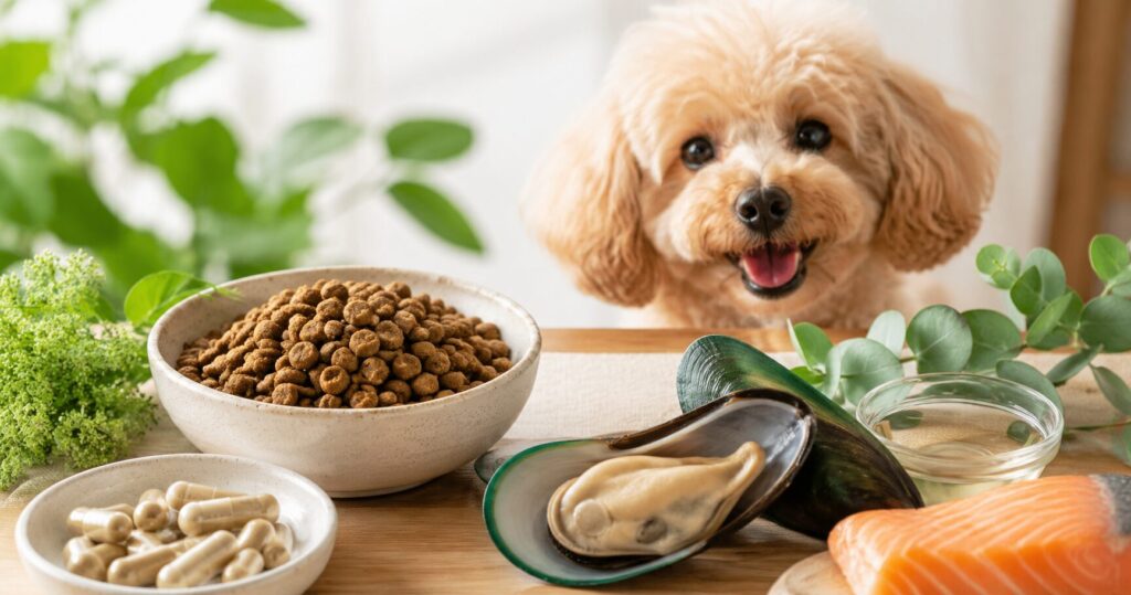 犬用関節サプリと関節ケア成分のイメージ