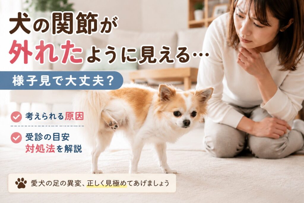 後ろ足を上げて立つ小型犬