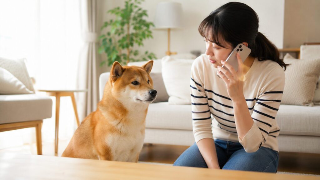 動物病院で診察を受ける柴犬